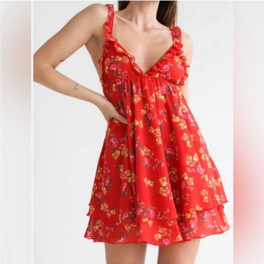 Rumored Red Floral Mini Dress - Secret Garden